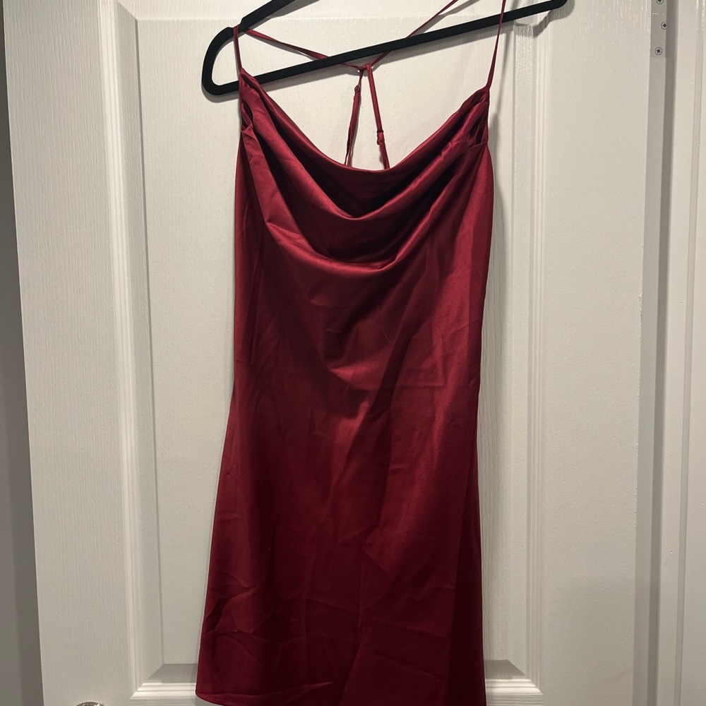 Satin red dress